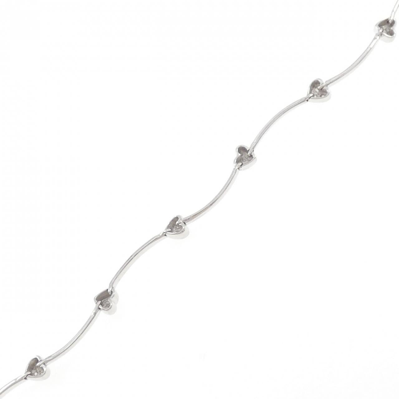 K18WG ハート ダイヤモンド ブレスレット 0.09CT