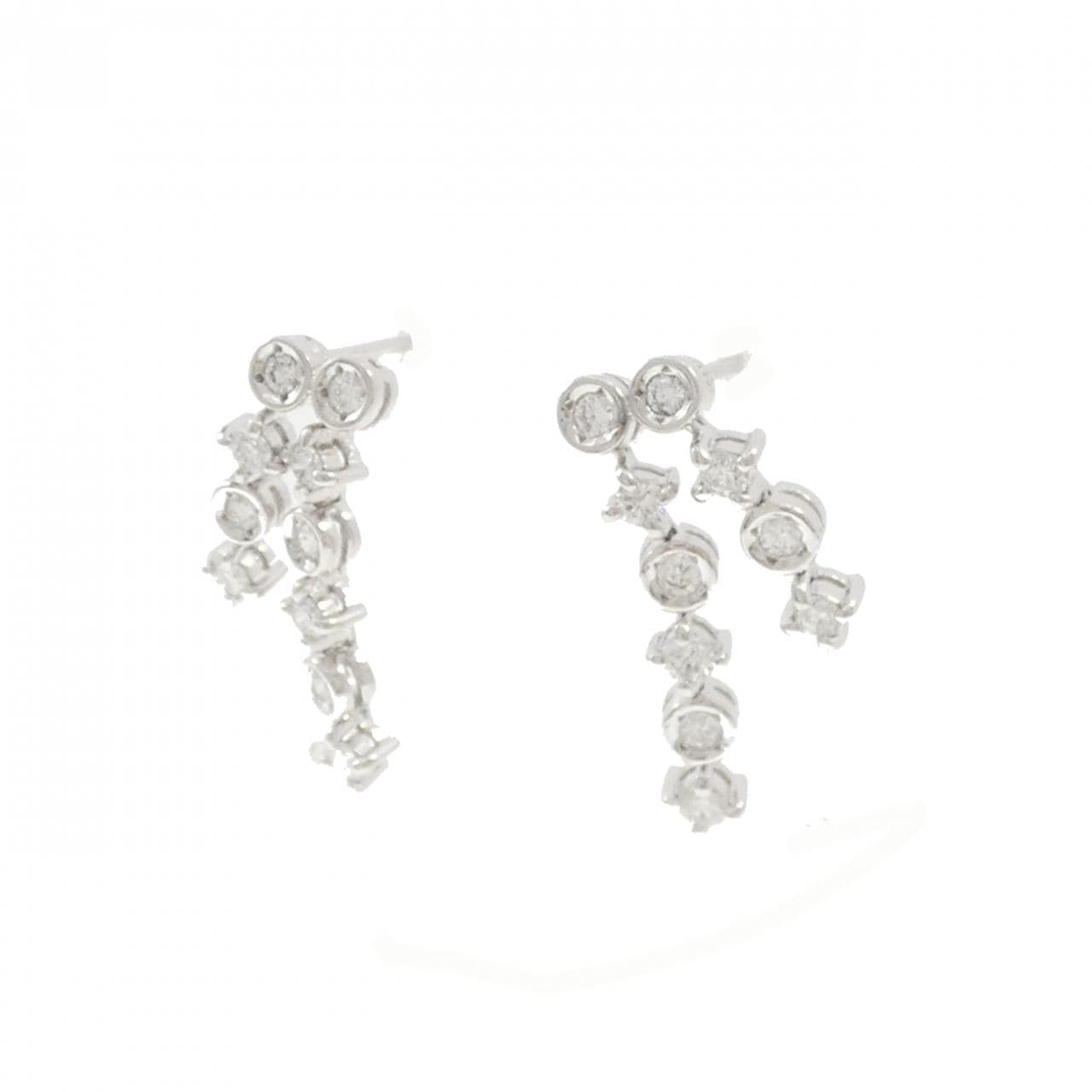 K18WG ダイヤモンド ピアス 1.00CT