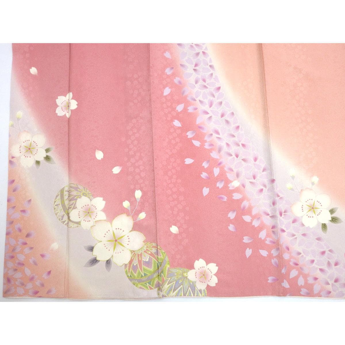 振袖　友禅金彩加工　刺繍入りボカシ染　身丈Ｓ寸