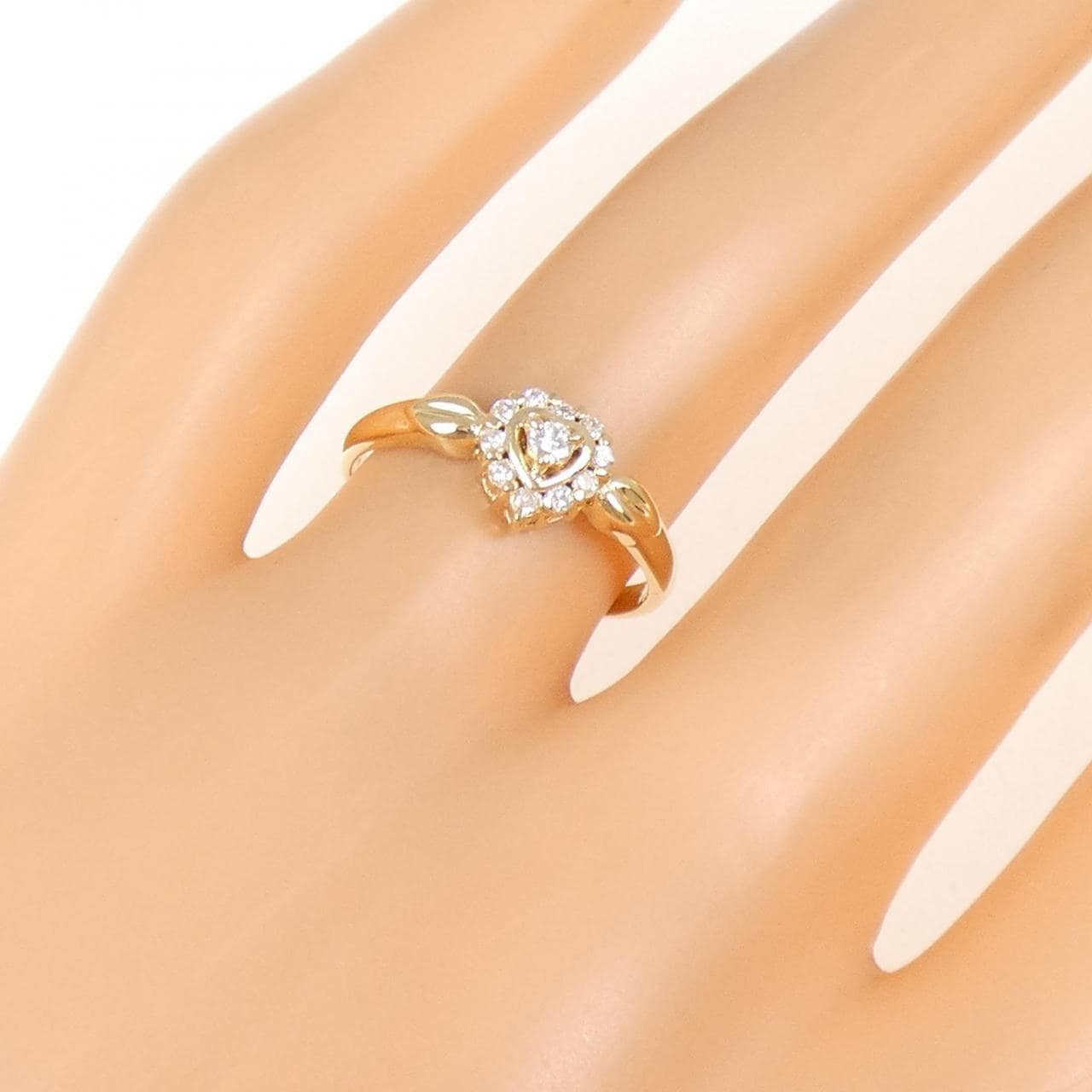 K18YG ハート ダイヤモンド リング 0.12CT