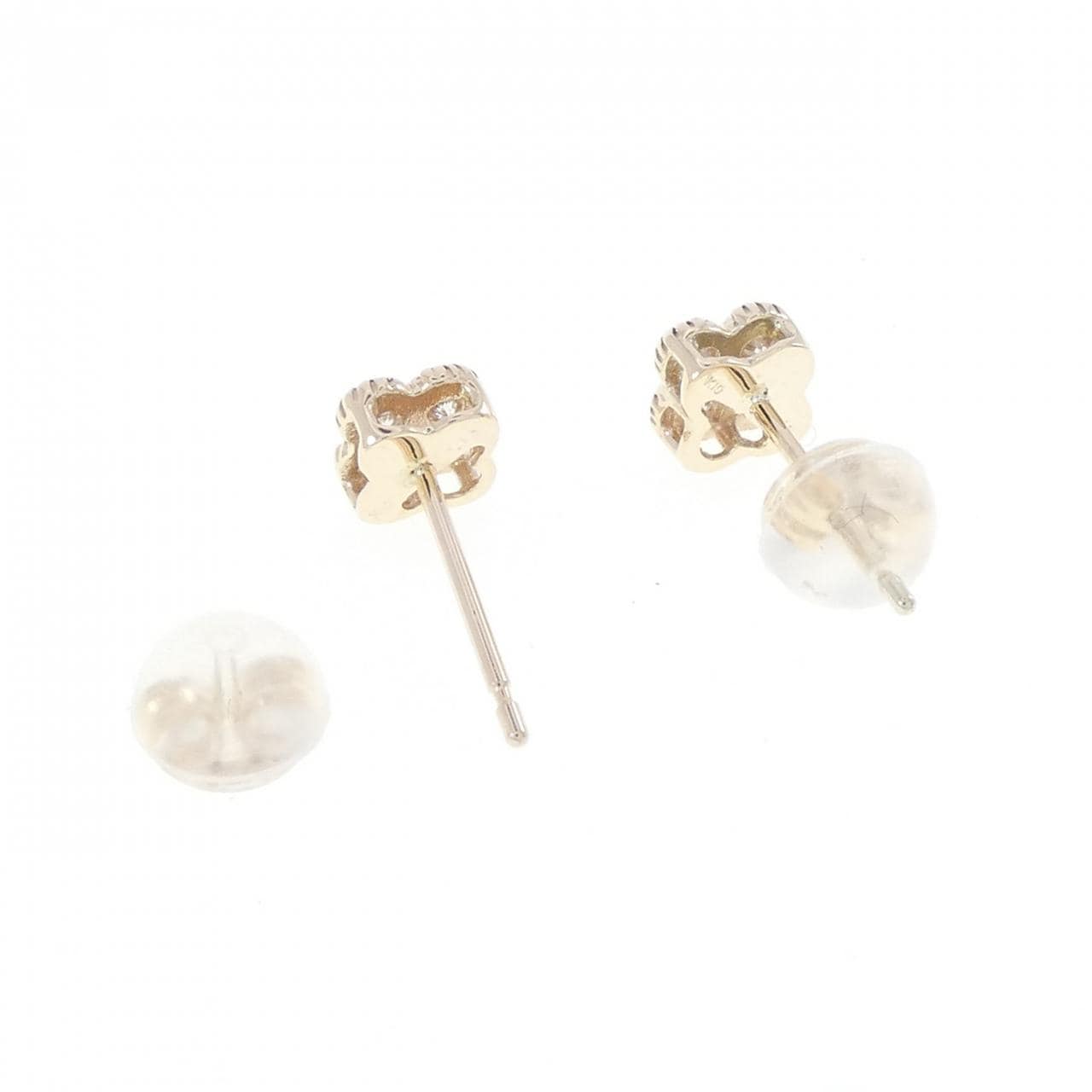 【リメイク】K10YG フラワー ダイヤモンド ピアス 0.20CT