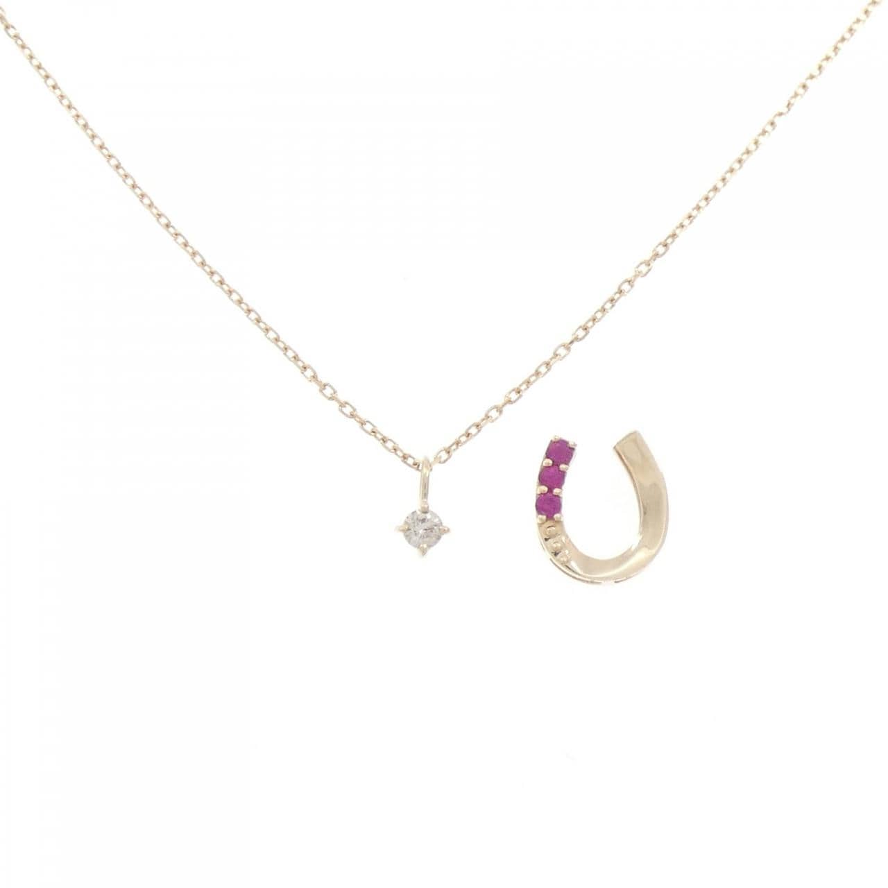 K10YG 2WAY Ruby Necklace