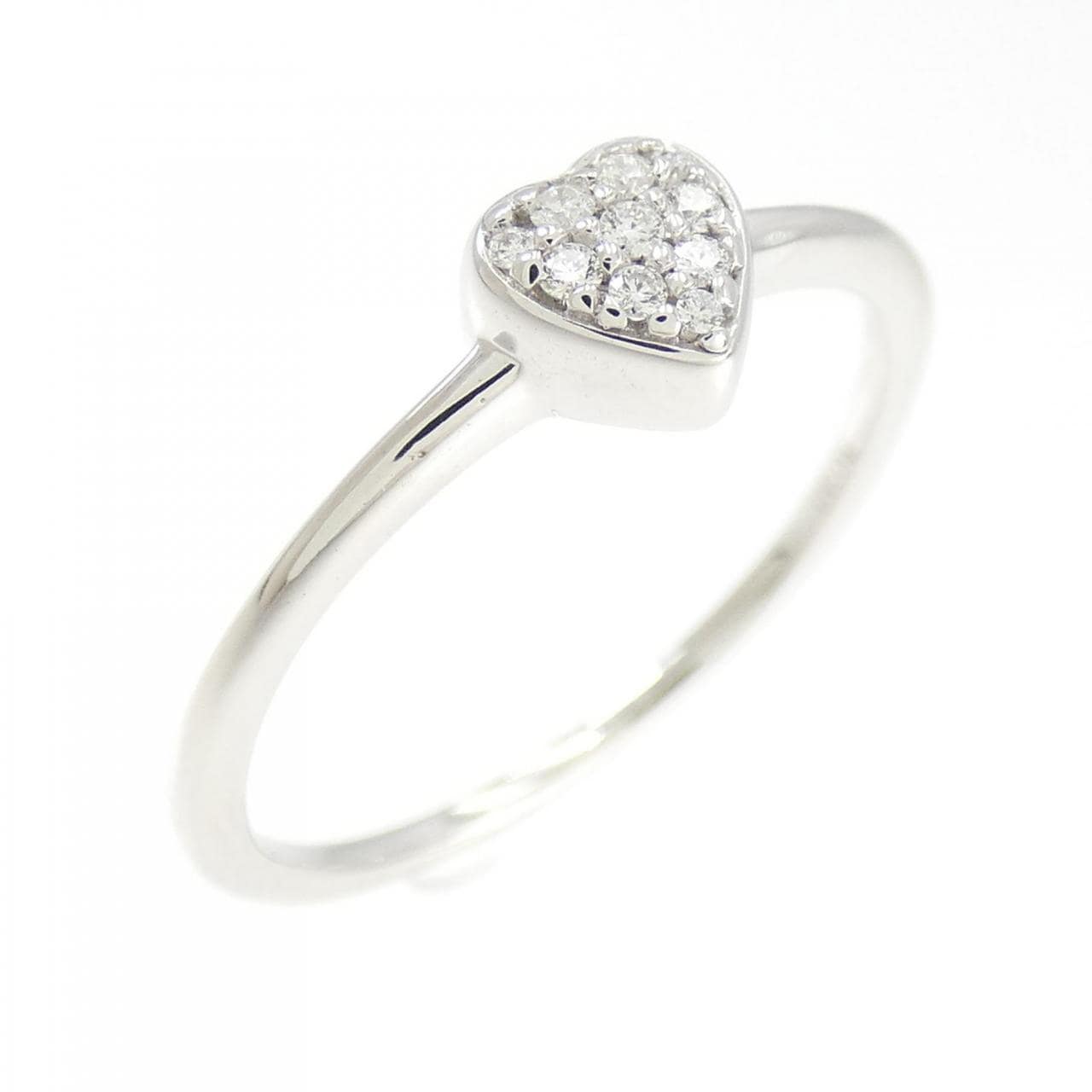 K10WG Heart Diamond Ring 0.04CT
