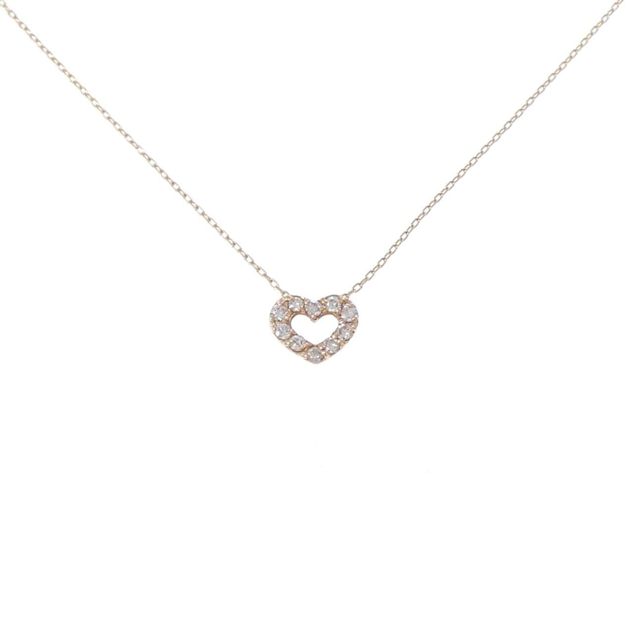 K10PG ハート ダイヤモンド ネックレス 0.10CT