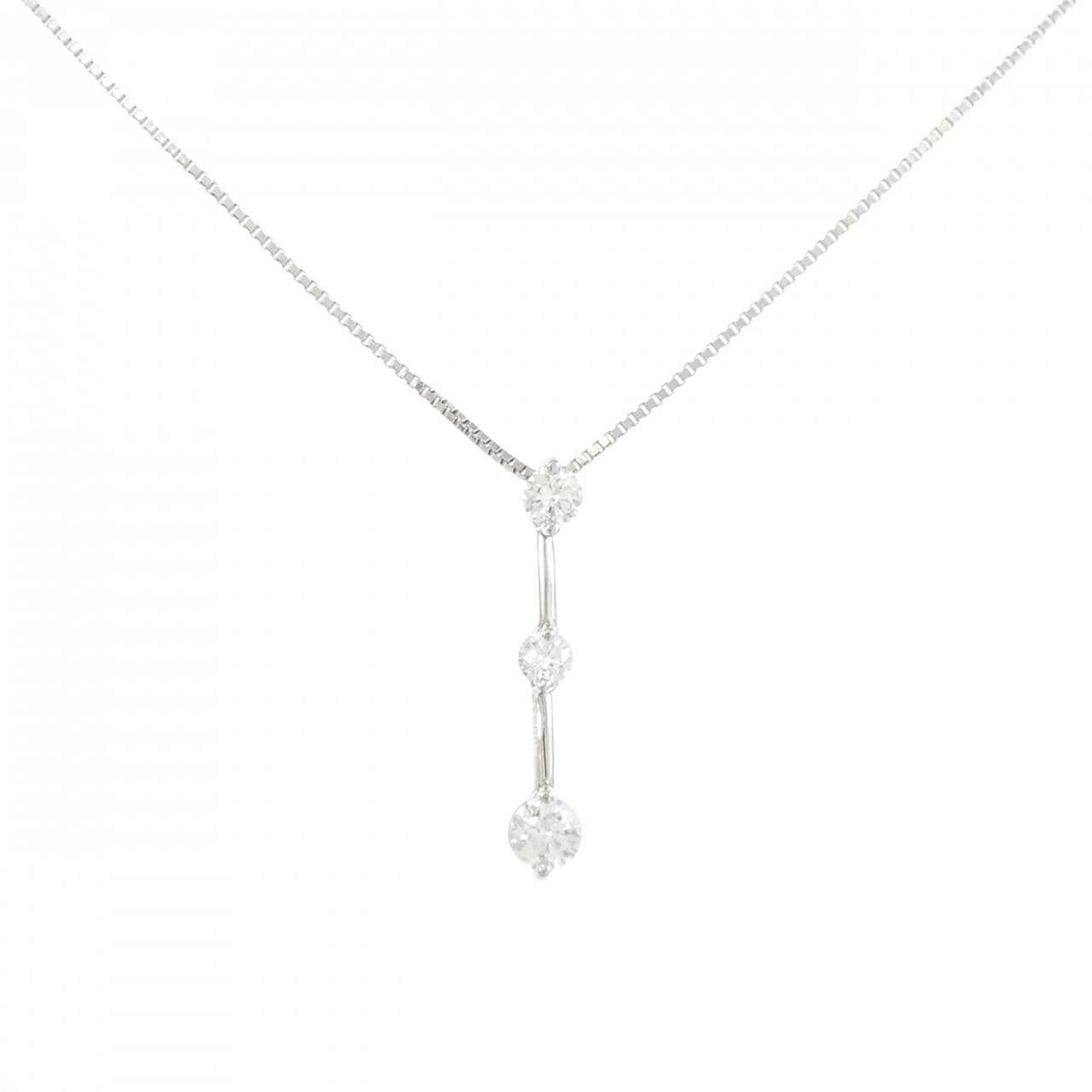 PT900/PT850 スリーストーン ダイヤモンド ネックレス 0.50CT