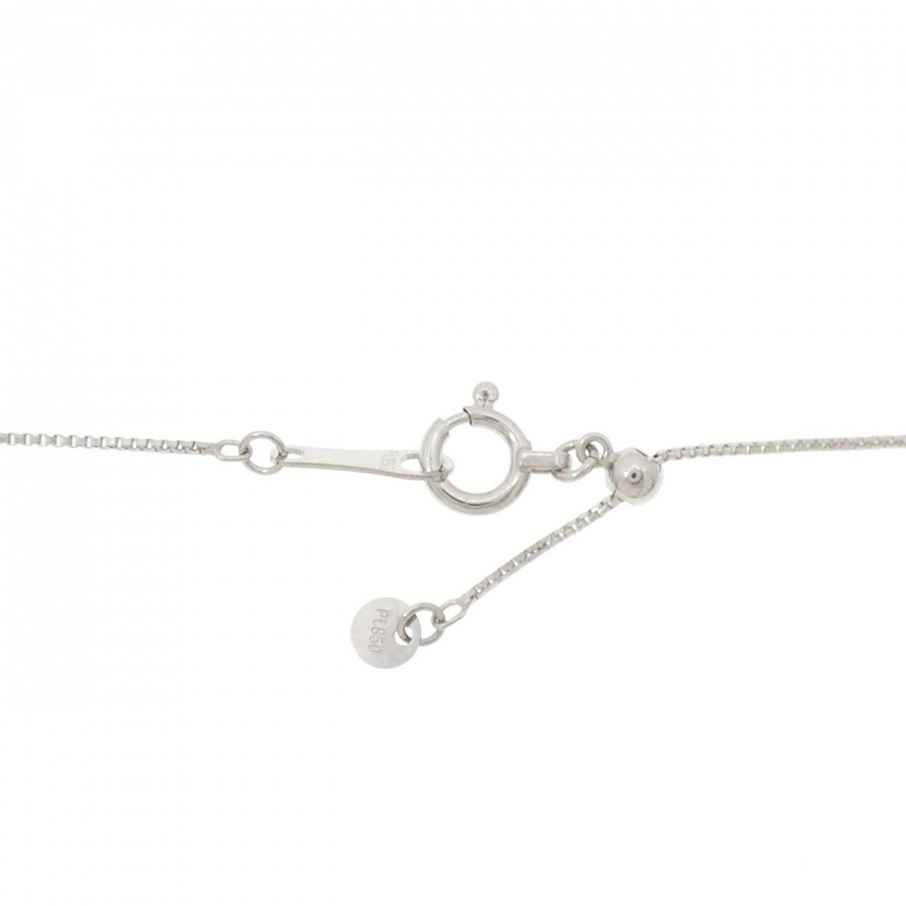 【新品】PT900/PT850 フラワー ダイヤモンド ネックレス 0.22CT