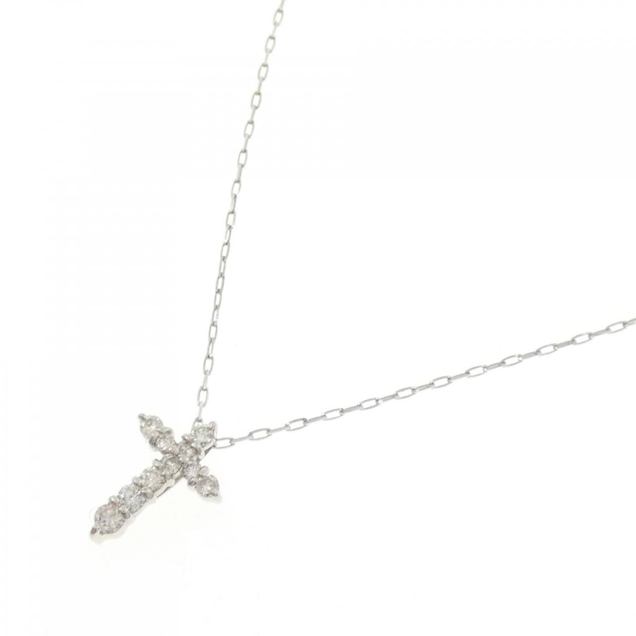 PT900/PT850クロス  ダイヤモンド ネックレス 0.2CT