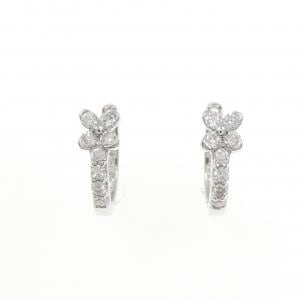 750WG フラワー ダイヤモンド ピアス 0.26CT