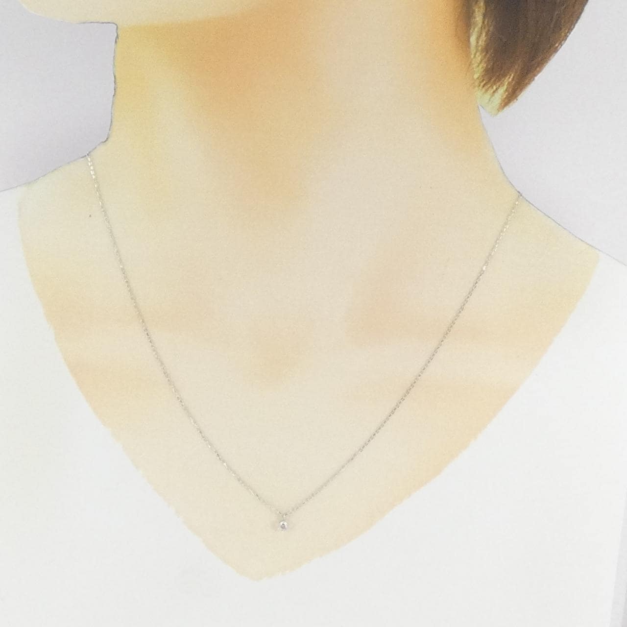 PT900/PT850 ソリティア ダイヤモンド ネックレス 0.10CT