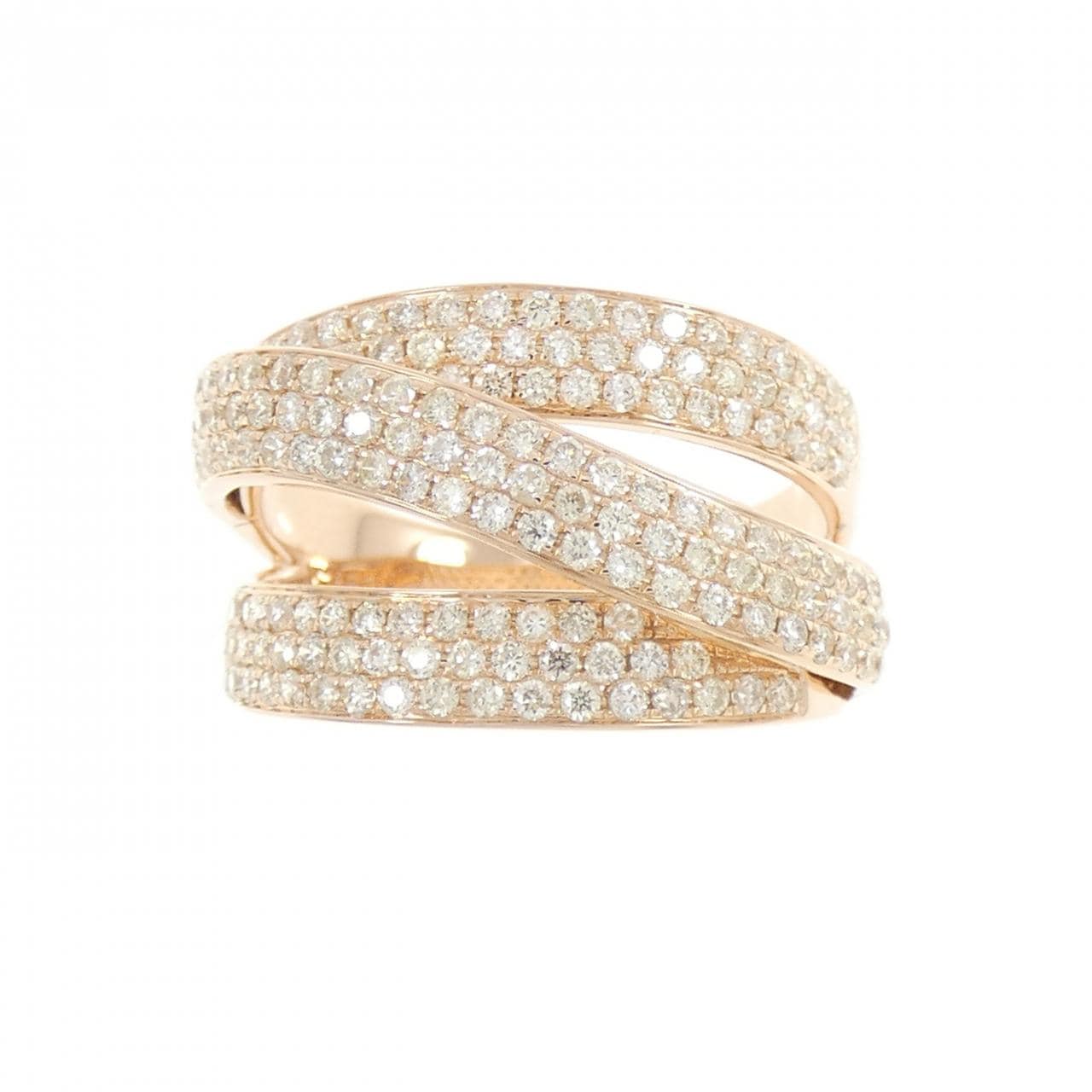 K18PG パヴェ ダイヤモンド リング 1.06CT