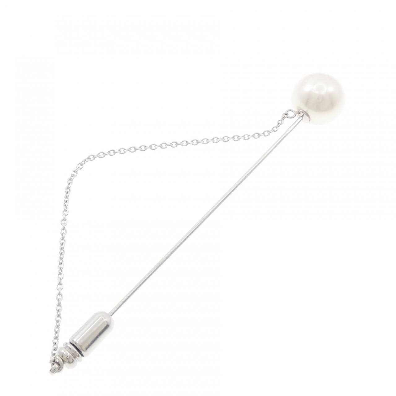 K14WG 白蝶パール ブローチ 9.7mm