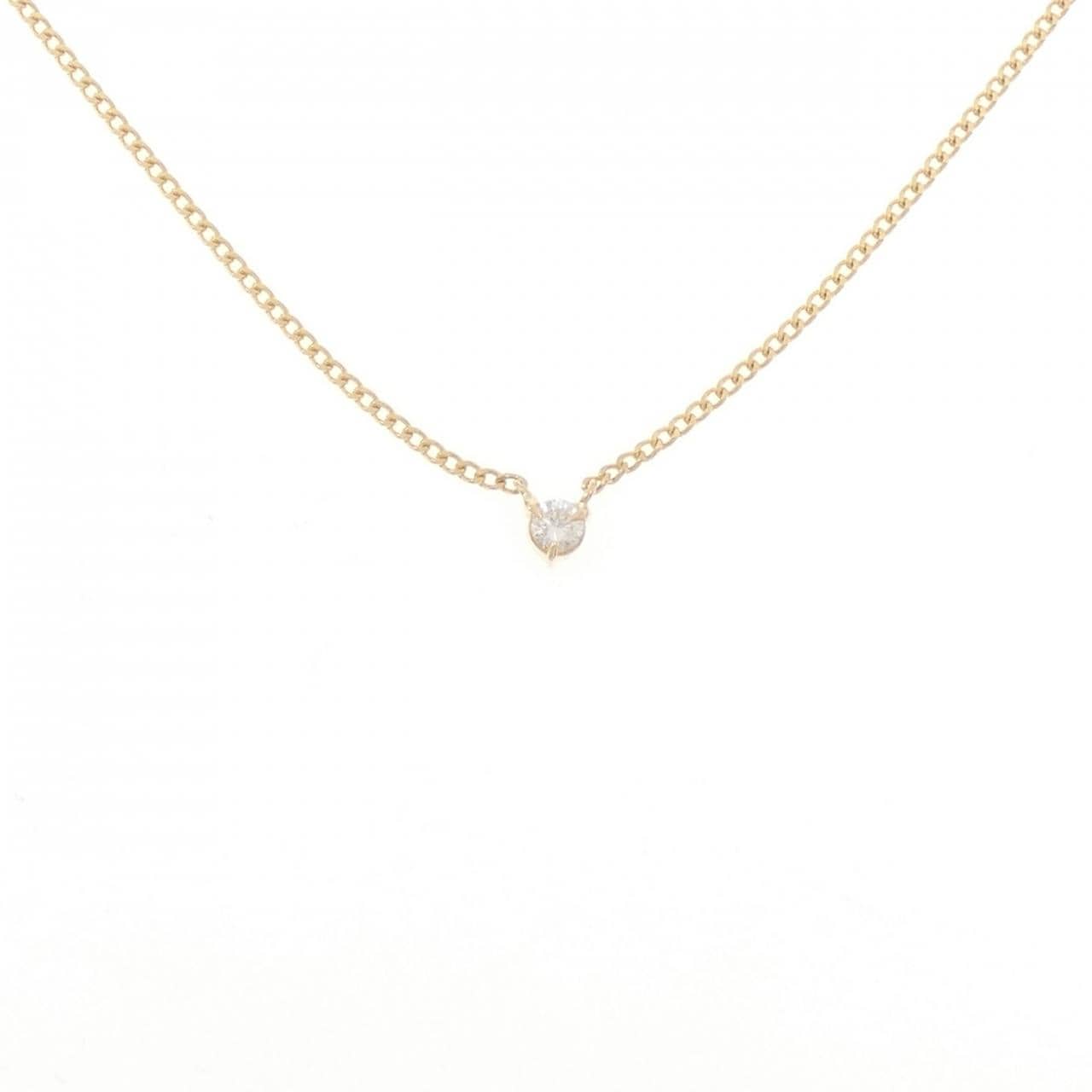 K18YG ソリティア ダイヤモンド ネックレス 0.08CT