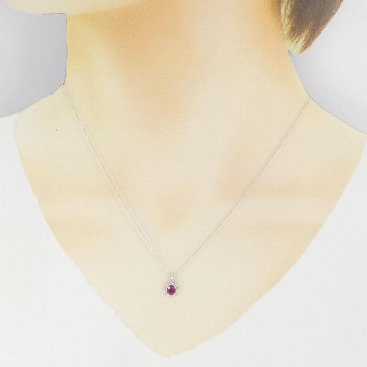 K18WG ルビー ネックレス 0.40CT