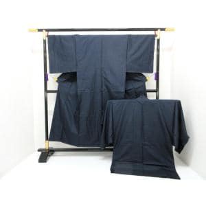【未使用品】男物　横双大島紬　きもの・羽織　２点セット