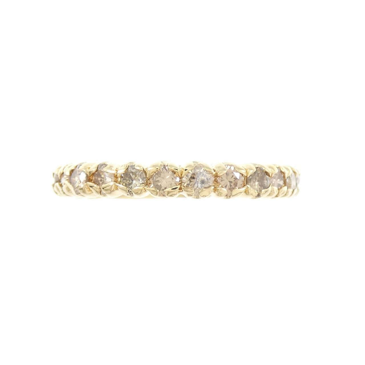 K18YG ハーフエタニティ ダイヤモンド リング 1.0CT