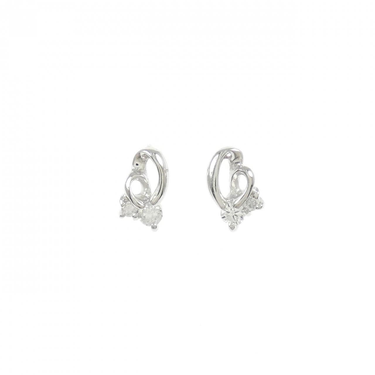 K14WG ダイヤモンド ピアス 0.10CT