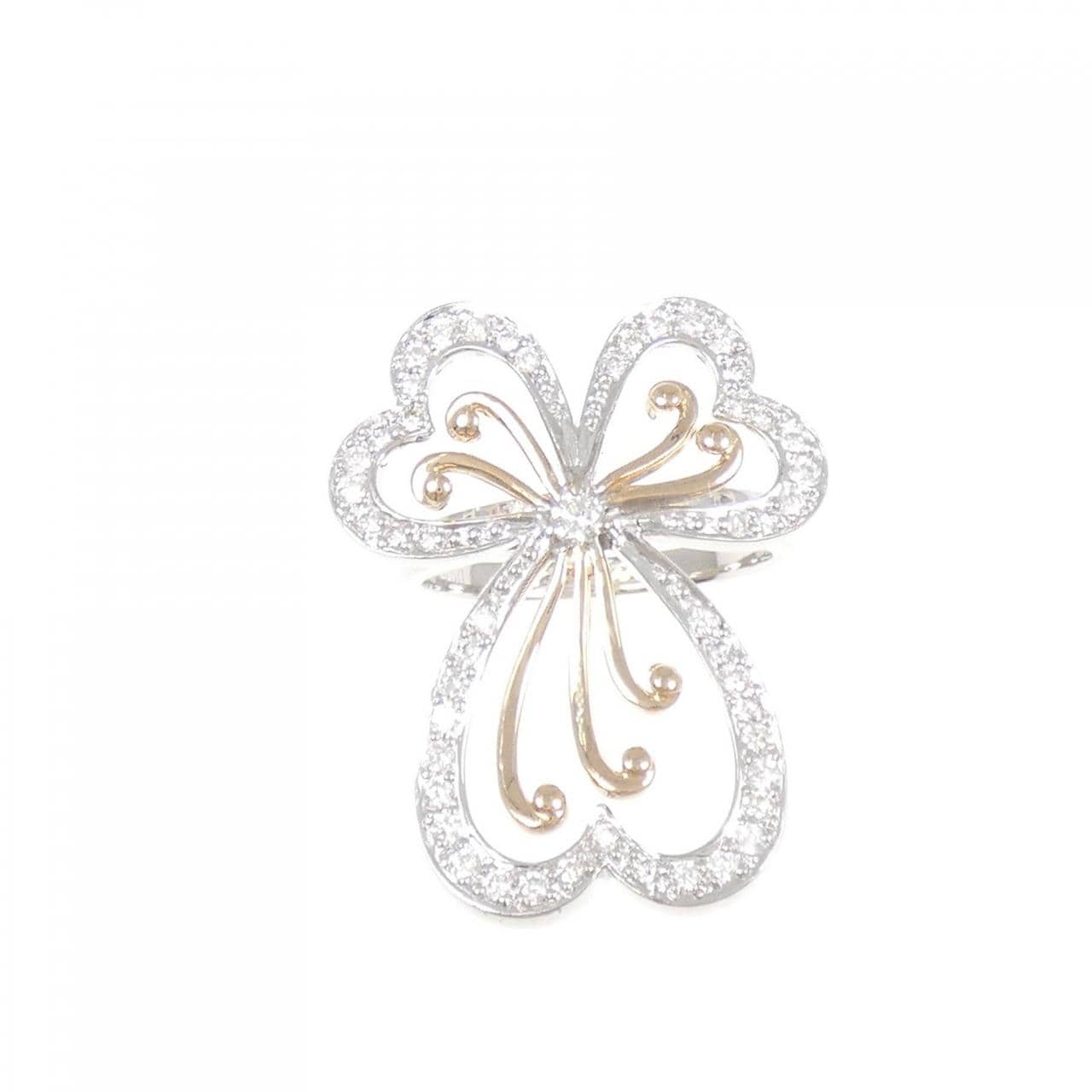 18K白金/18K镀金钻石戒指，0.49克拉