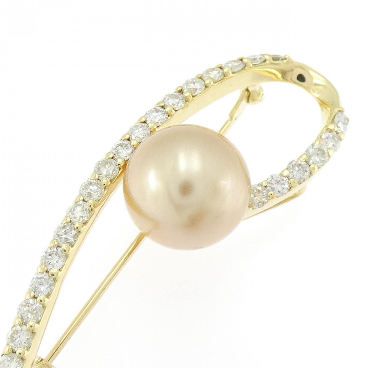 K18YG 白蝶パール ブローチ 10.3mm