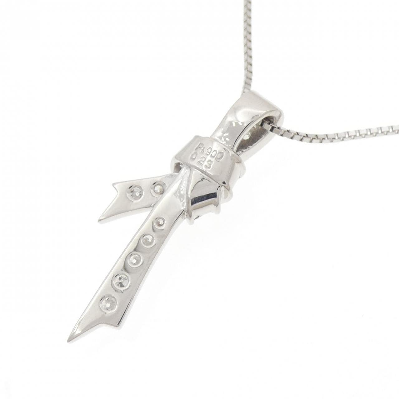 PT900/PT850 リボン ダイヤモンド ネックレス 0.23CT