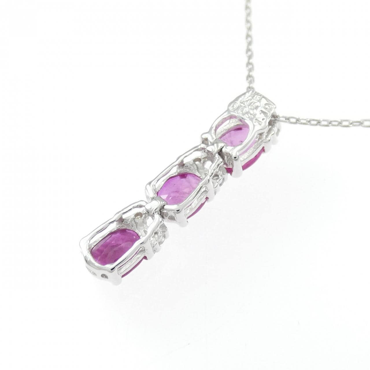 K18WG ルビー ネックレス 1.10CT