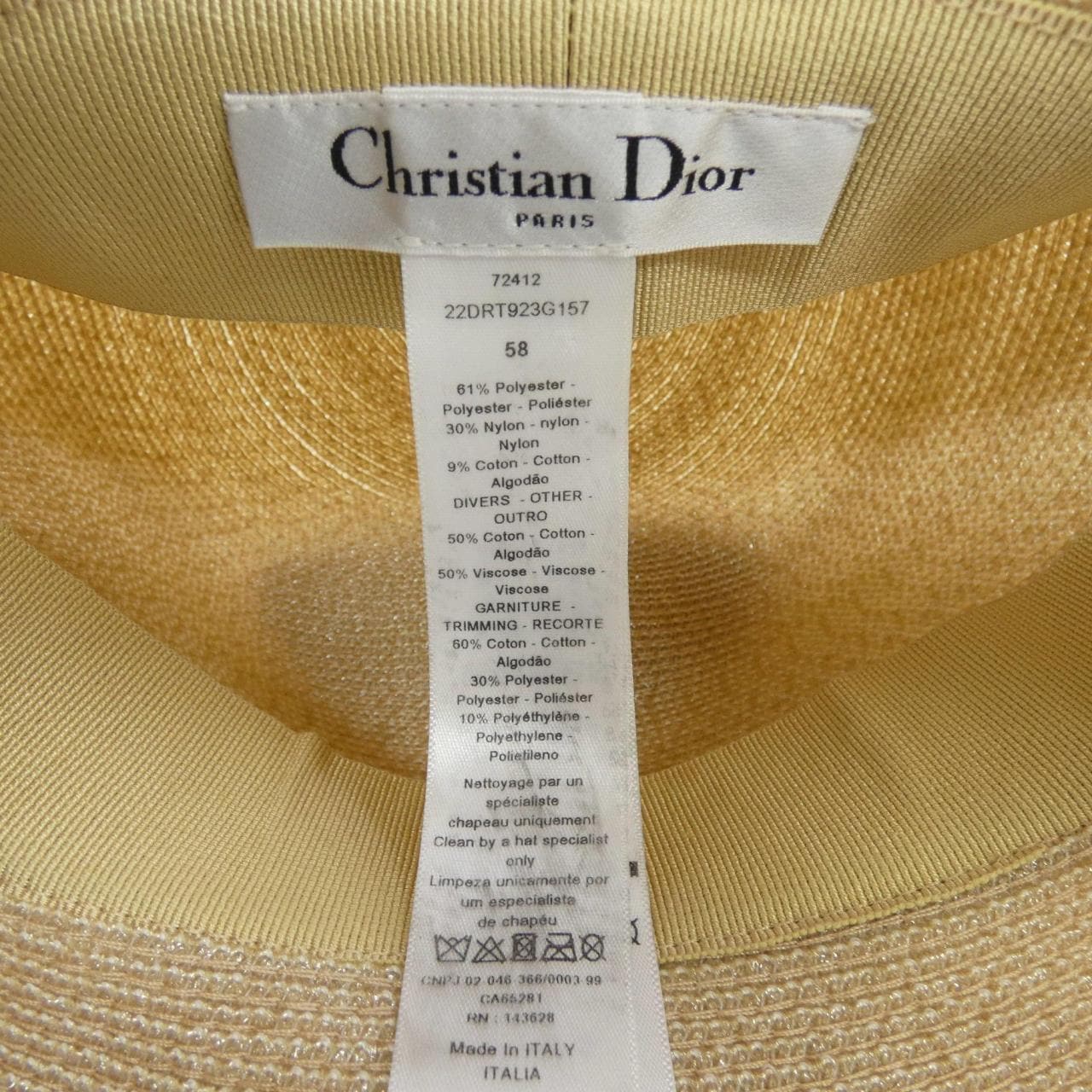 クリスチャンディオール CHRISTIAN DIOR 22DRT923G157 ハット