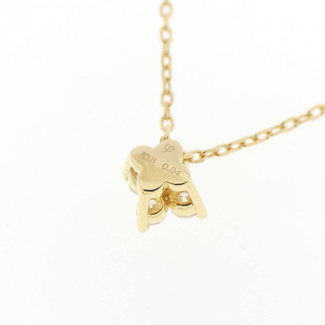 K18YG フラワー ダイヤモンド ネックレス 0.04CT