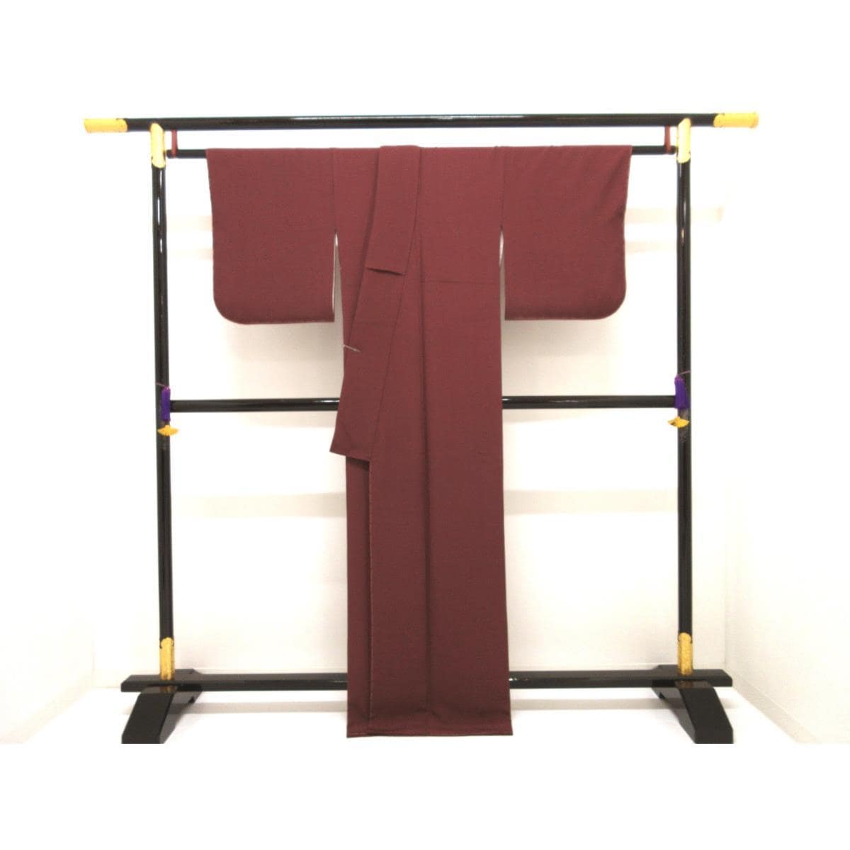 【未使用品】化繊　小紋　笹竜胆【きもの英】