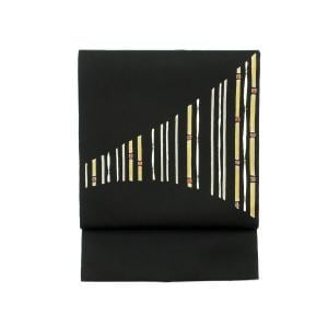 名古屋帯　塩瀬染帯　友禅金彩加工　刺繍入り