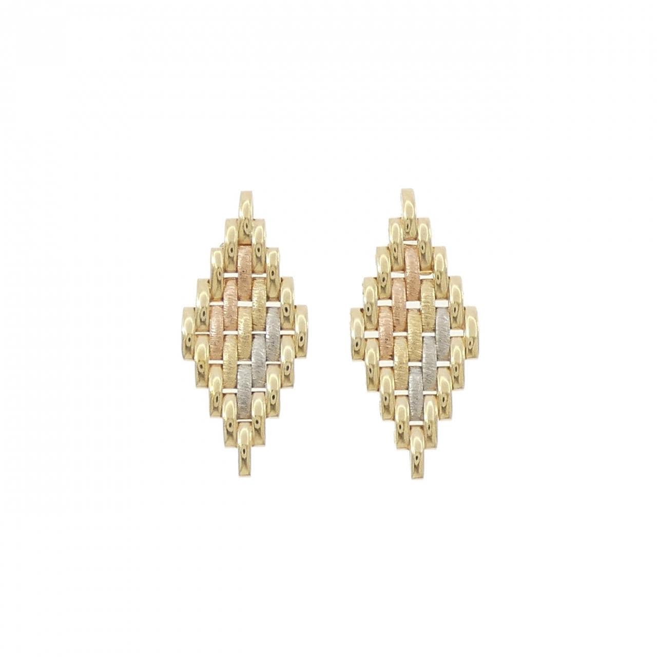 750 three color earrings