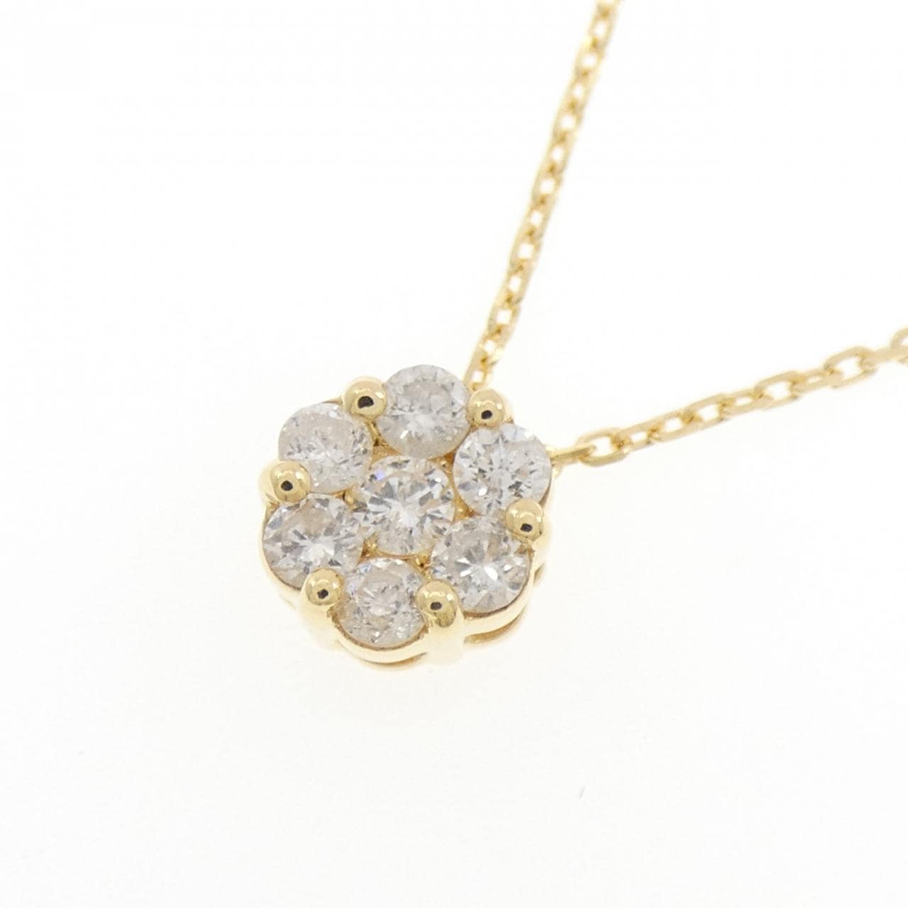 K18YG フラワー ダイヤモンド ネックレス 0.5CT