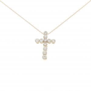 K18YG クロス ダイヤモンド ネックレス 1.00CT
