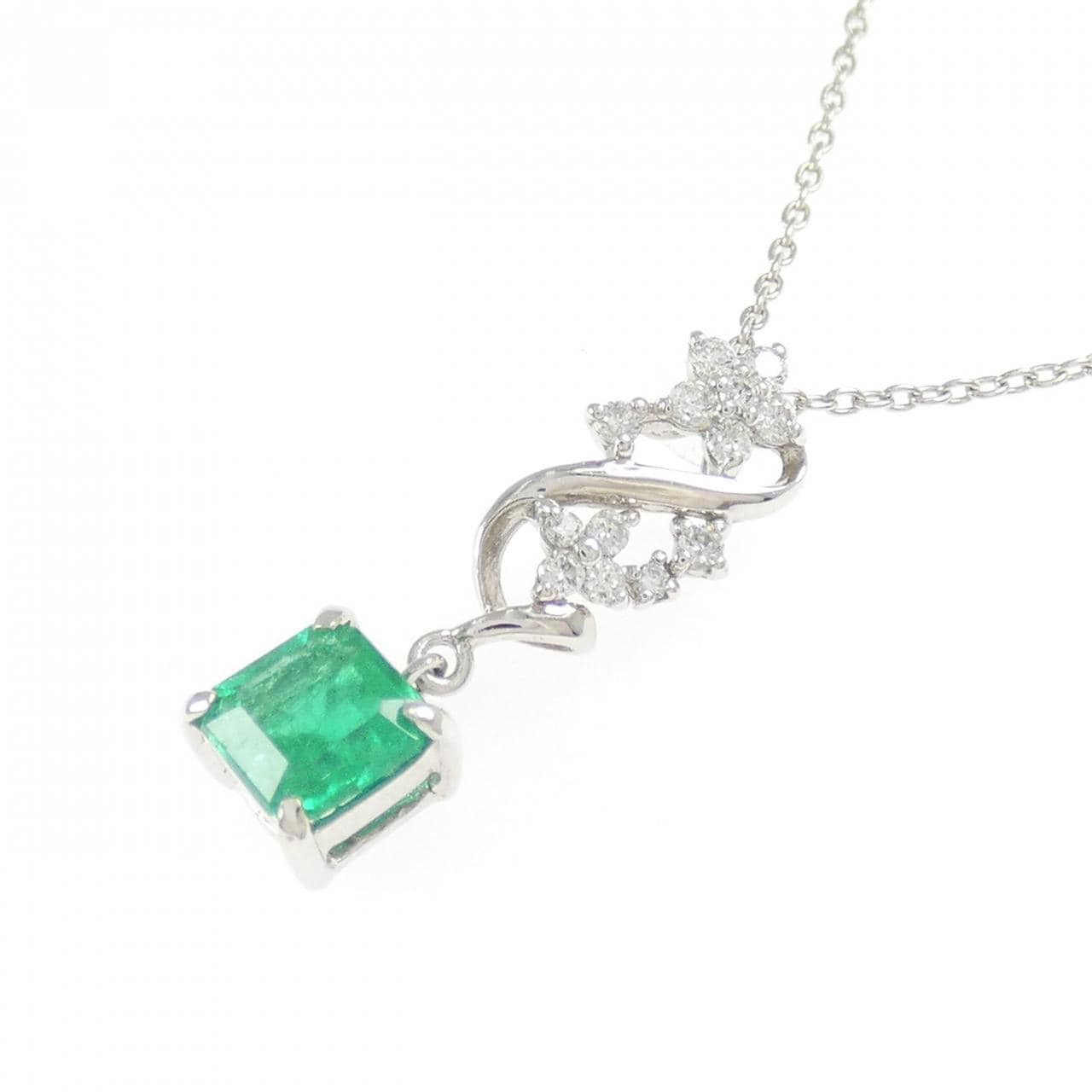 PT900/PT850 エメラルド ネックレス 0.53CT