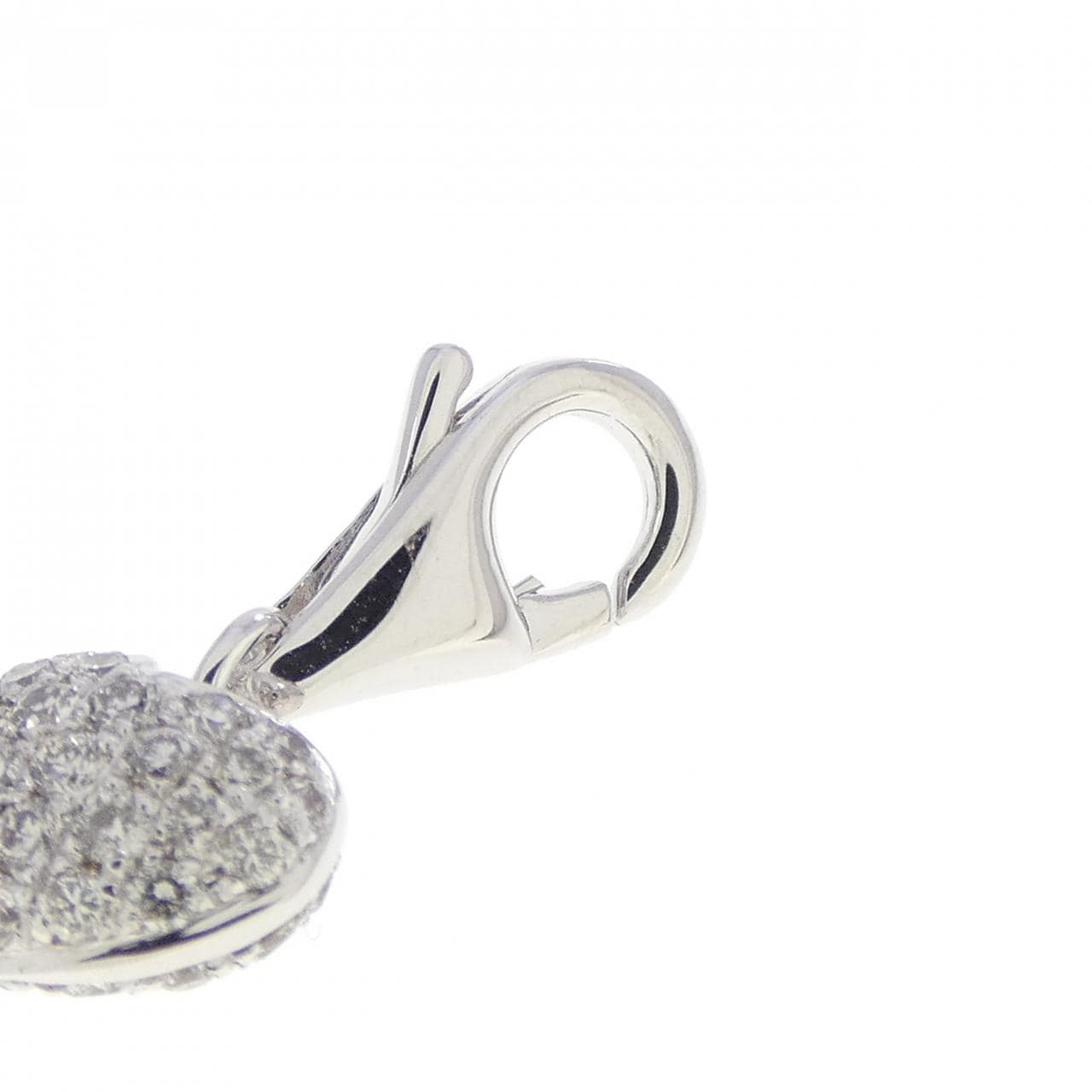 K18WG ハート パヴェ ダイヤモンド チャーム 0.28CT