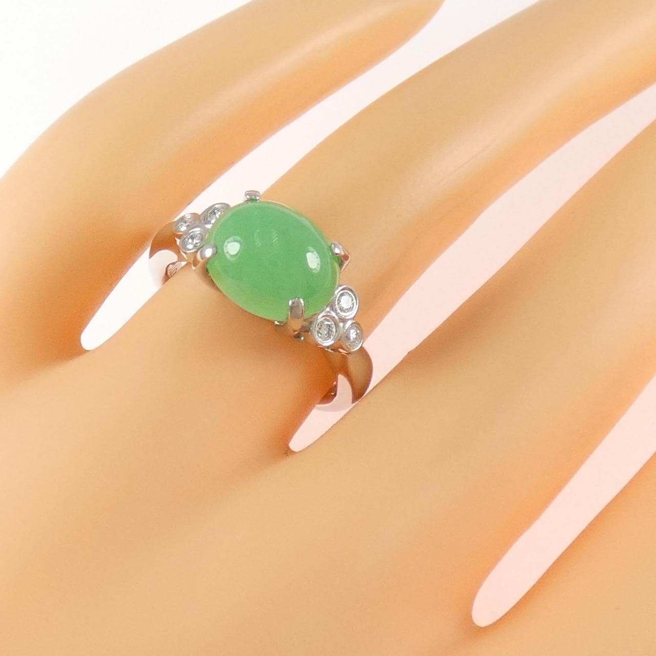 PT900 ヒスイ リング 4.33CT