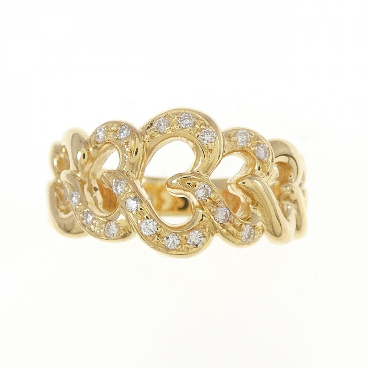 K18YG ハート ダイヤモンド リング 0.119CT