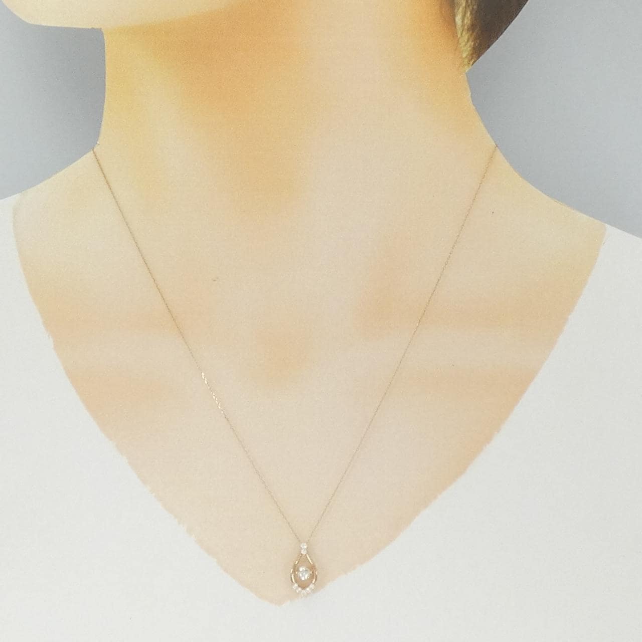 K18PG ダイヤモンド ネックレス 0.16CT