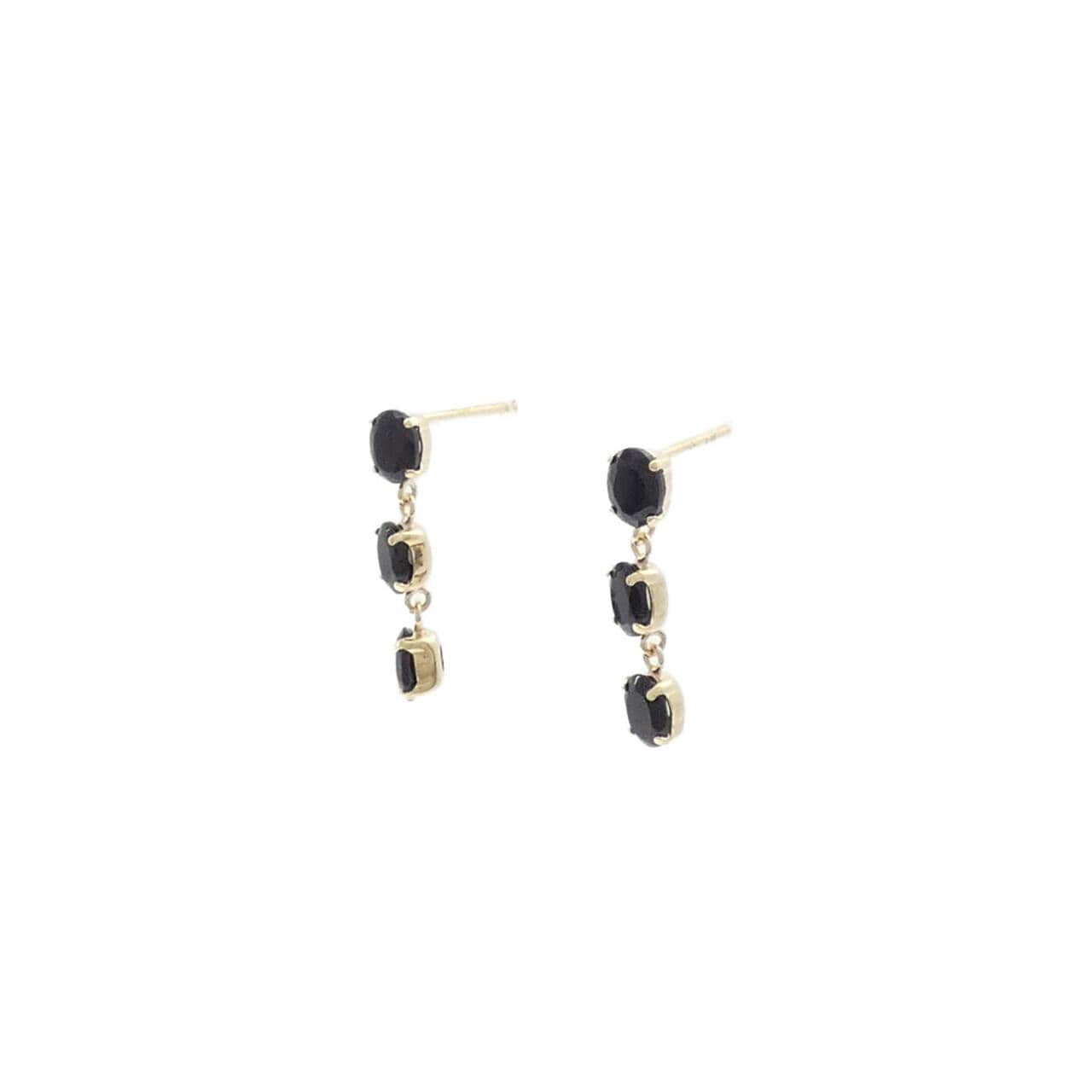 【新品】K10YG オニキス ピアス