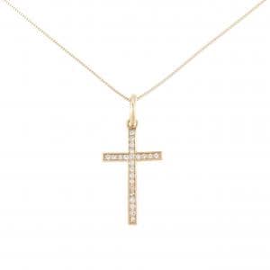 K18YG クロス ダイヤモンド ネックレス 0.24CT