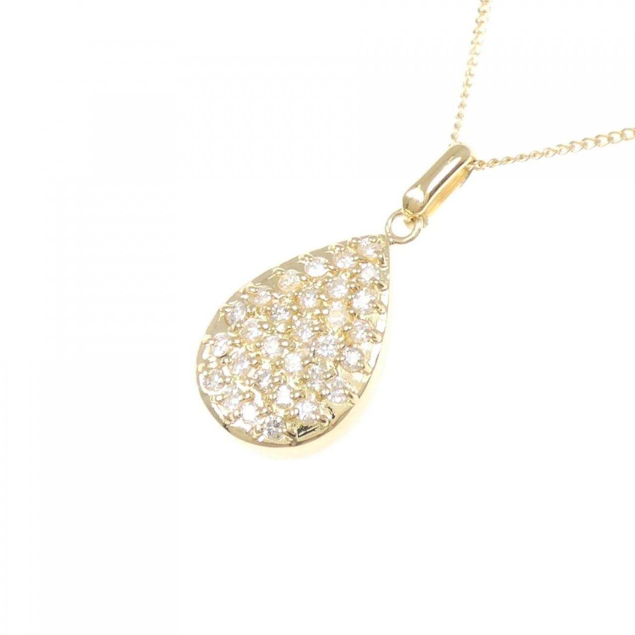 K18YG パヴェ ダイヤモンド ネックレス 0.30CT