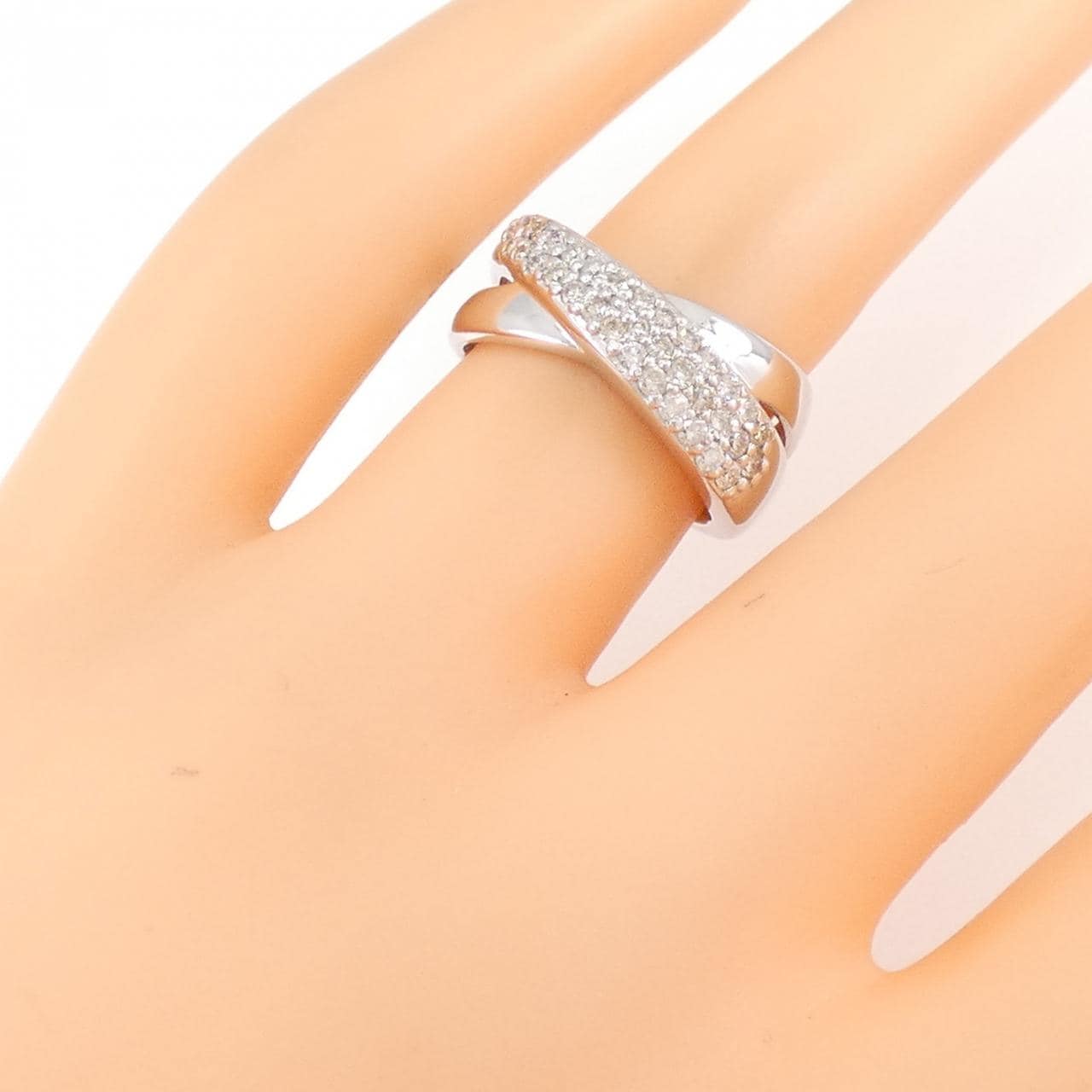 K18WG ダイヤモンド リング 0.46CT