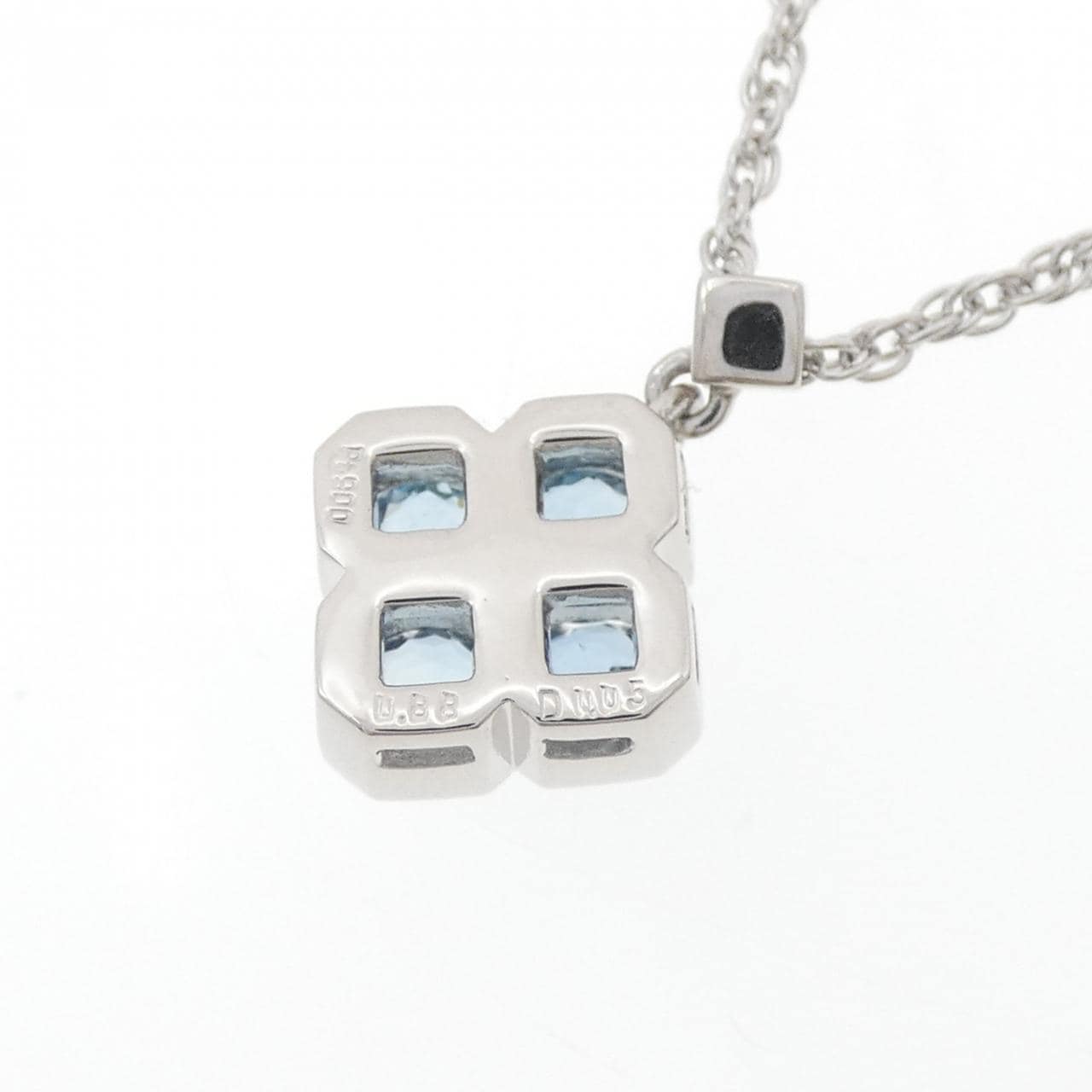 PT900/PT850 フラワー アクアマリン ネックレス 0.88CT