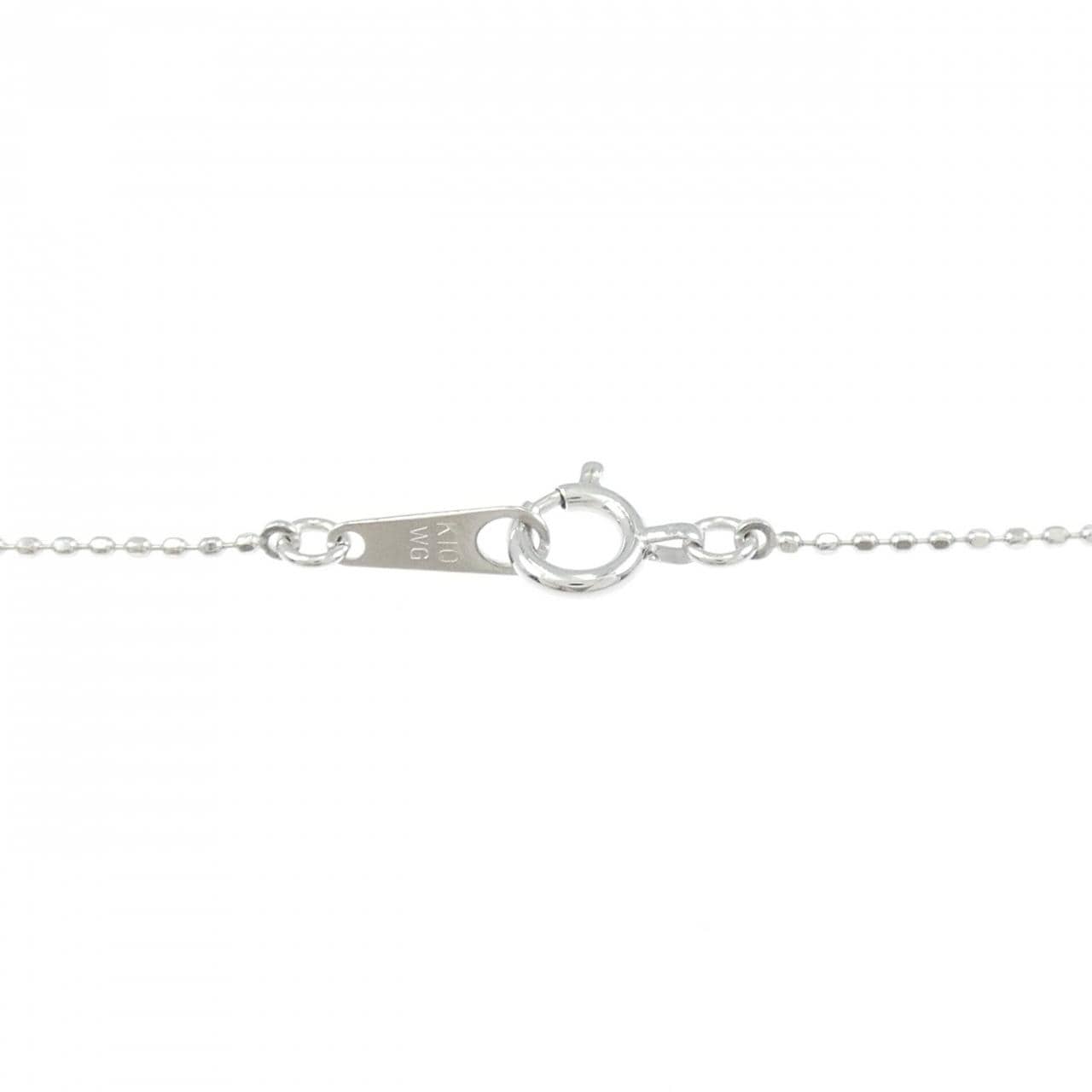 K10WG クロス ダイヤモンド ネックレス 0.30CT