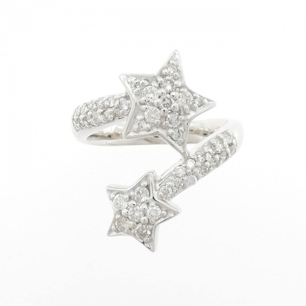 K18WG スター ダイヤモンド リング 0.55CT