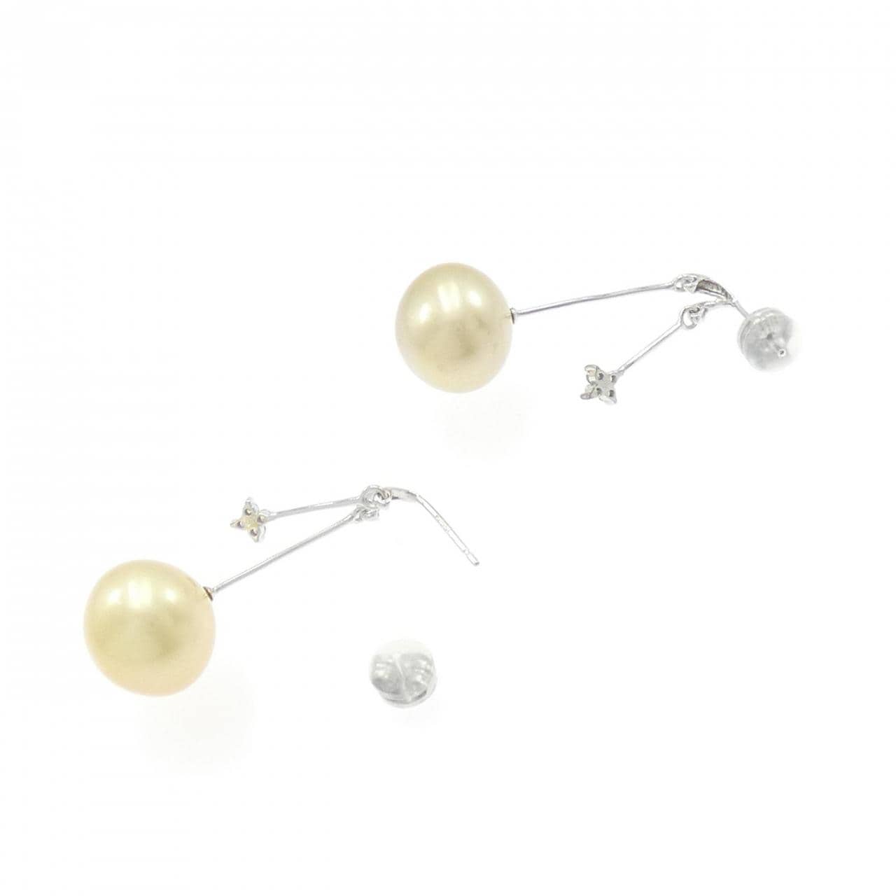 K18WG 白蝶パール ピアス
