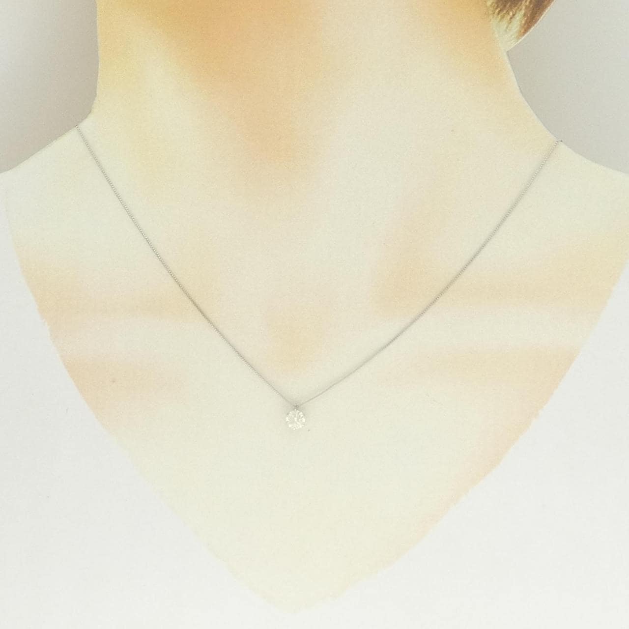 K18WG ソリティア ダイヤモンド ネックレス 0.360CT
