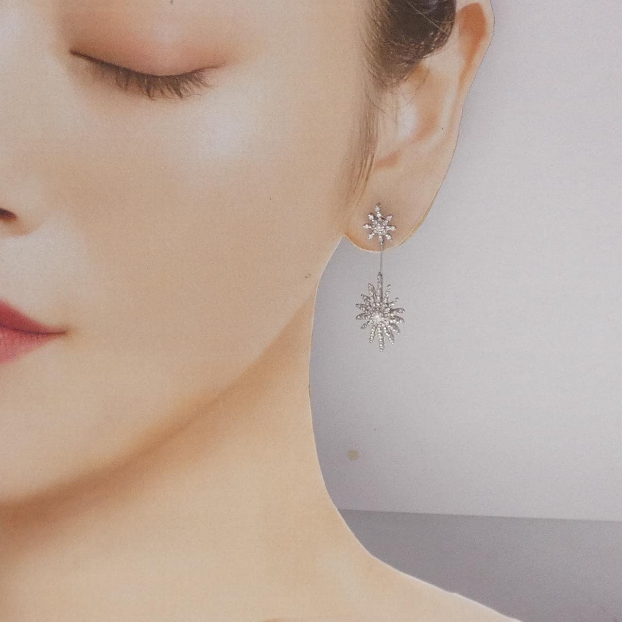 K18WG/K14WG ダイヤモンド ピアス 1.10CT