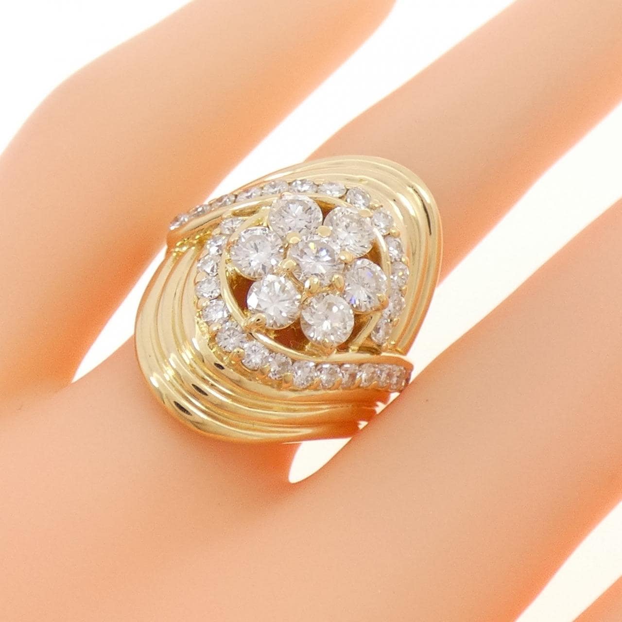 K18YG ダイヤモンド リング 2.01CT