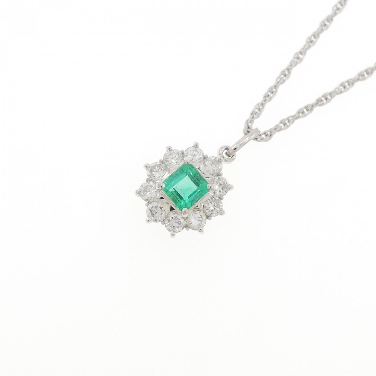 PT900/PT850 エメラルド ネックレス 0.61CT