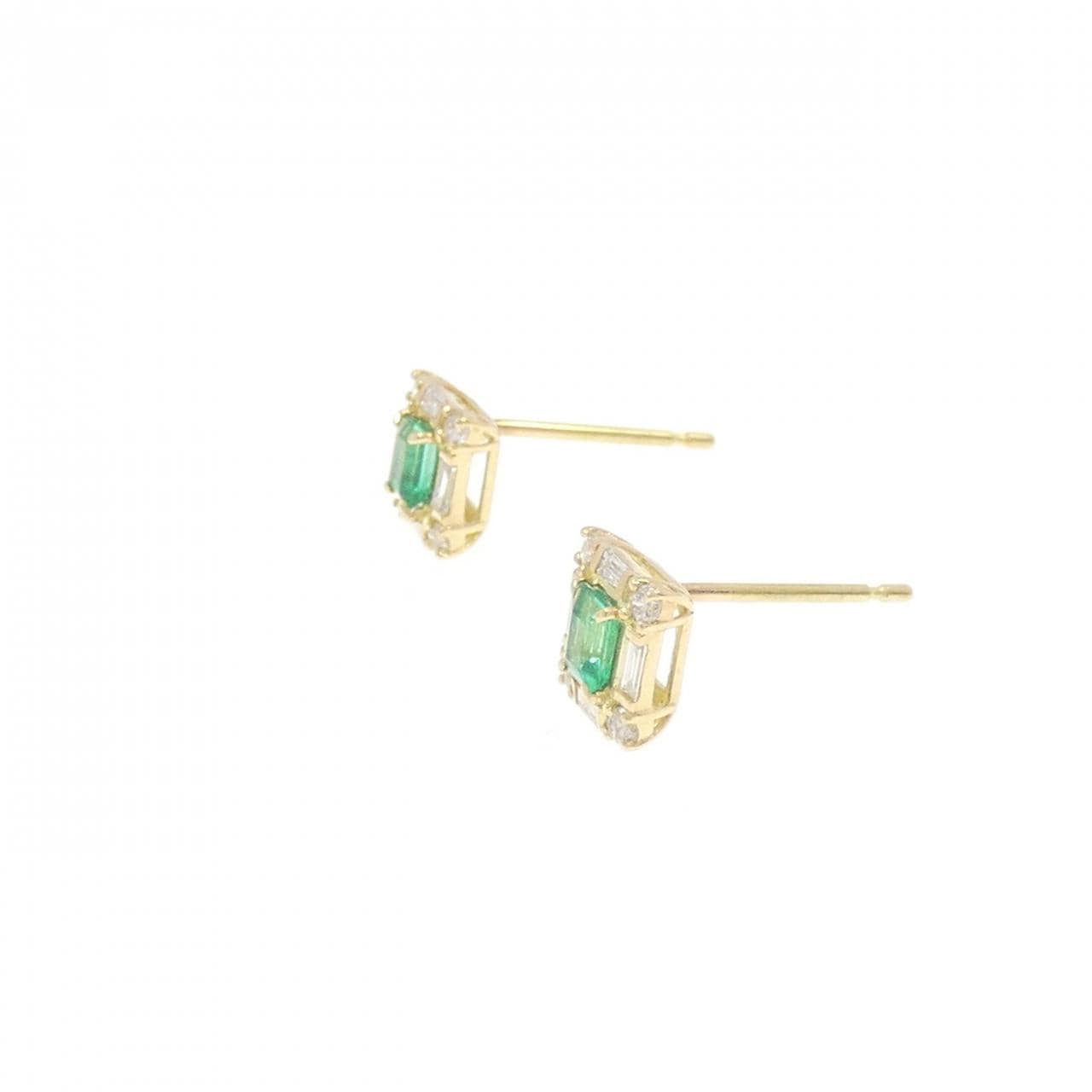 [BRAND NEW] K18YG Emerald Earrings 0.21CT