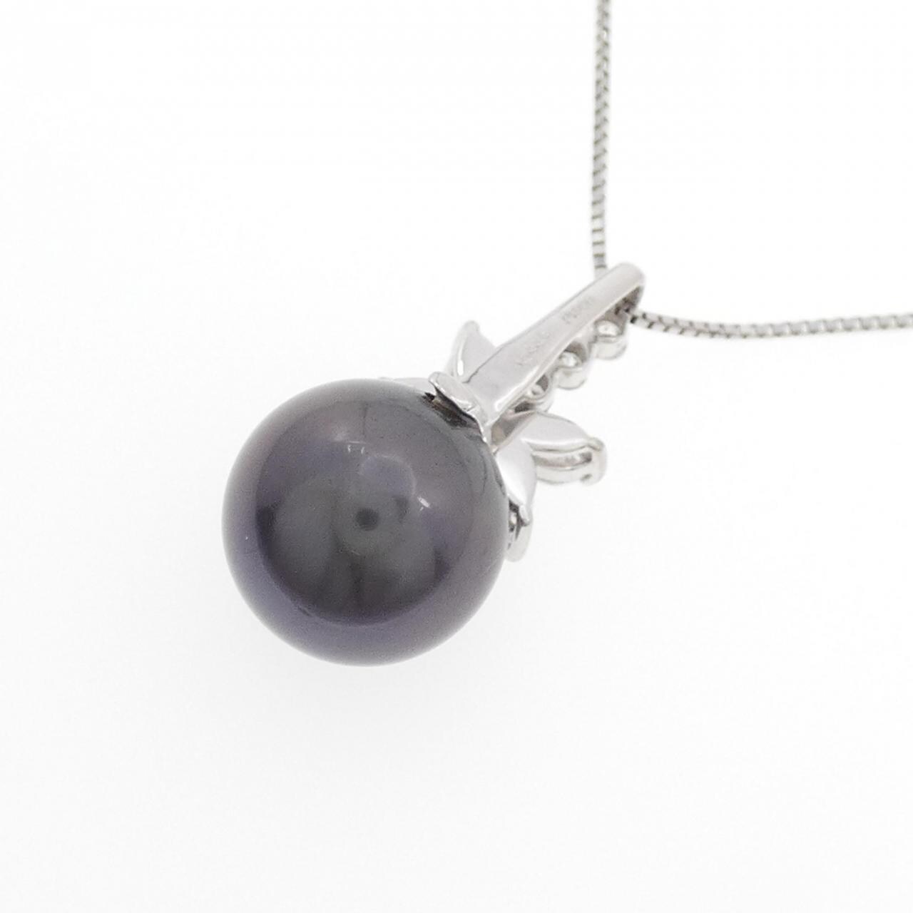 PT900/PT850 黒蝶パール ネックレス 11.4mm